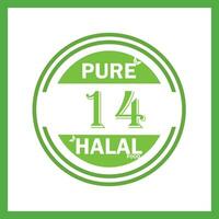 design with halal leaf design 14 vector