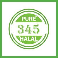 design with halal leaf design 345 vector