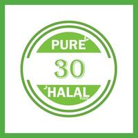 design with halal leaf design 30 vector