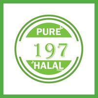 design with halal leaf design 197 vector