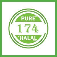 design with halal leaf design 174 vector