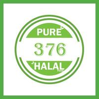 design with halal leaf design 376 vector