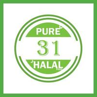 diseño con halal hoja diseño 31 vector