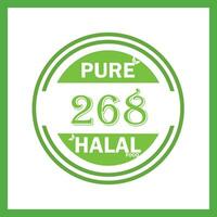 design with halal leaf design 268 vector