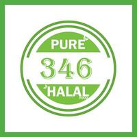 design with halal leaf design 346 vector