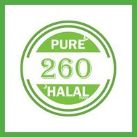 diseño con halal hoja diseño 260 vector