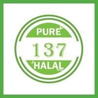 design with halal leaf design 137 vector