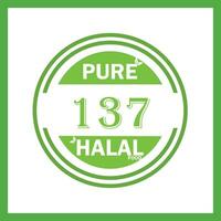 design with halal leaf design 137 vector