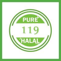 design with halal leaf design 119 vector