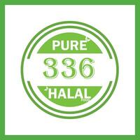 design with halal leaf design 336 vector