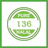 design with halal leaf design 136 vector