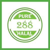 design with halal leaf design 288 vector