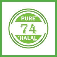 design with halal leaf design 74 vector