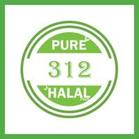 diseño con halal hoja diseño 312 vector