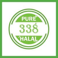 design with halal leaf design 338 vector