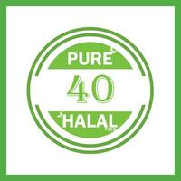 design with halal leaf design 40 vector