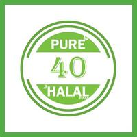 design with halal leaf design 40 vector