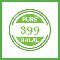 design with halal leaf design 399 vector