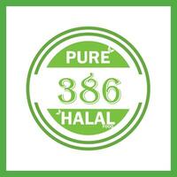 design with halal leaf design 386 vector