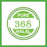 design with halal leaf design 368 vector