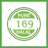 design with halal leaf design 169 vector