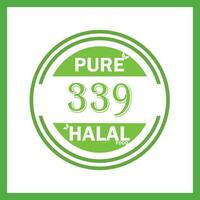 design with halal leaf design 339 vector