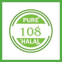 design with halal leaf design 108 vector