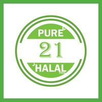 design with halal leaf design 21 vector