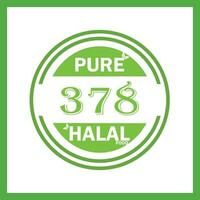 design with halal leaf design 378 vector