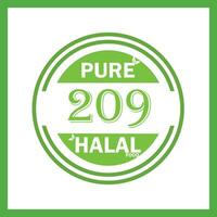 design with halal leaf design 209 vector