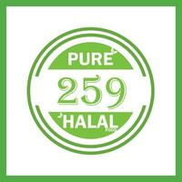 design with halal leaf design 259 vector
