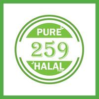 design with halal leaf design 259 vector