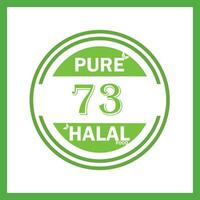 design with halal leaf design 73 vector