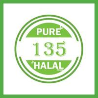 diseño con halal hoja diseño 135 vector