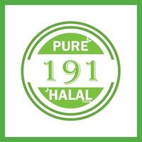 design with halal leaf design 191 vector