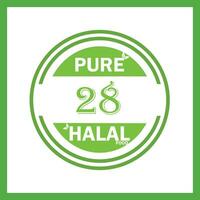 design with halal leaf design 28 vector