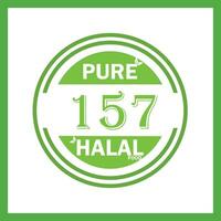 design with halal leaf design 157 vector