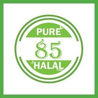 design with halal leaf design 85 vector