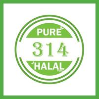 design with halal leaf design 314 vector