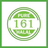 diseño con halal hoja diseño 161 vector