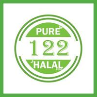 design with halal leaf design 122 vector