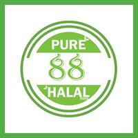 design with halal leaf design 88 vector