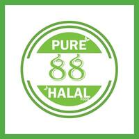 design with halal leaf design 88 vector