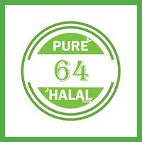 diseño con halal hoja diseño 64 vector