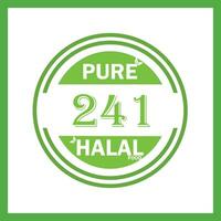 design with halal leaf design 241 vector