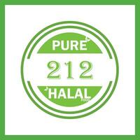 design with halal leaf design 212 vector
