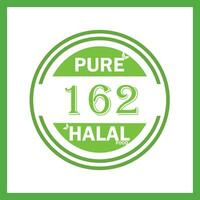 diseño con halal hoja diseño 162 vector