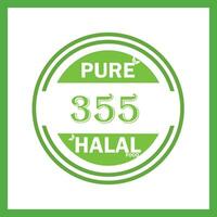 design with halal leaf design 355 vector