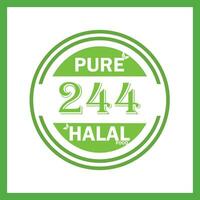 design with halal leaf design 244 vector