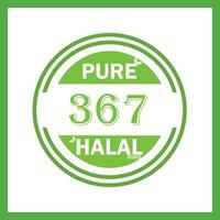 design with halal leaf design 367 vector